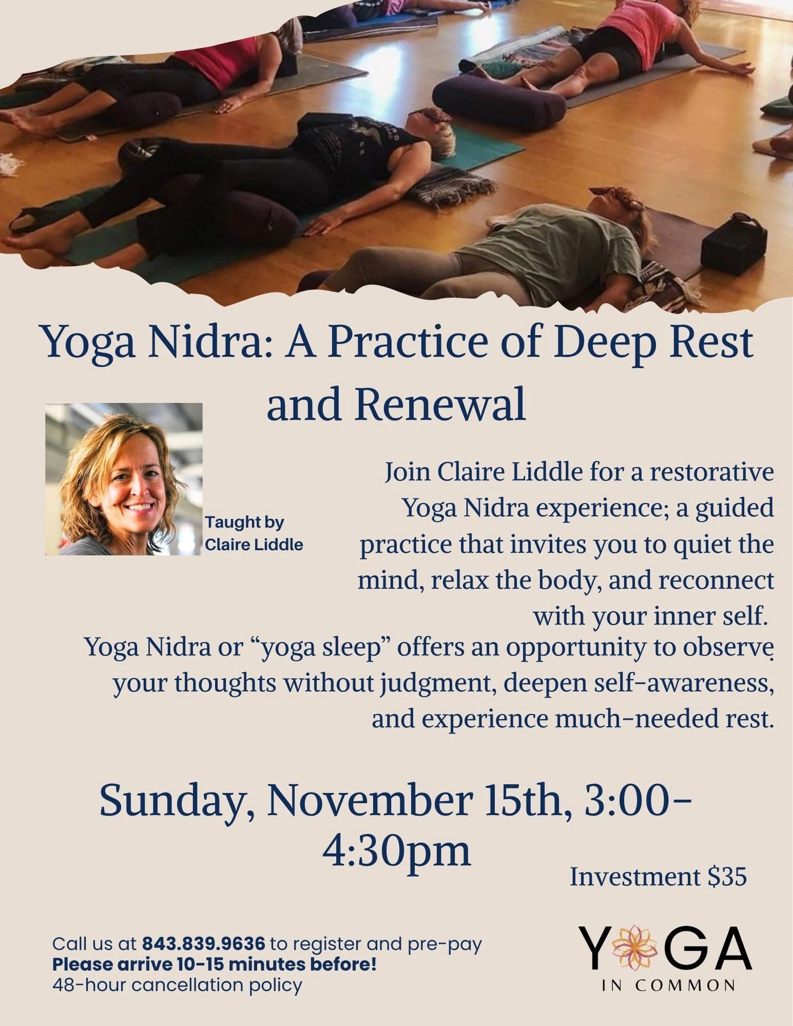 Yoga nidra event flyer